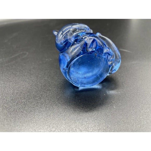 Art Glass Mouse Figurine Blue Hand Blown Glass - Picture 8 of 9